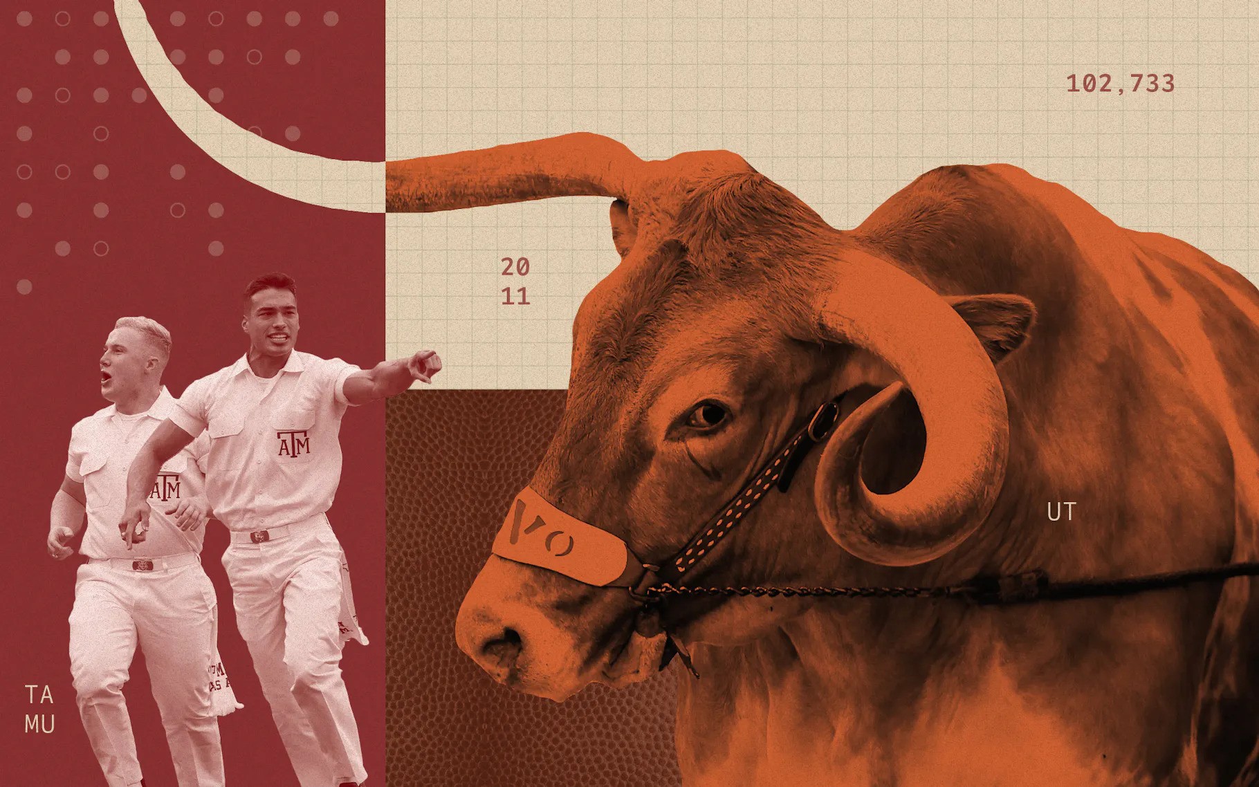 Graphic depicting Yell Leaders and Bevo