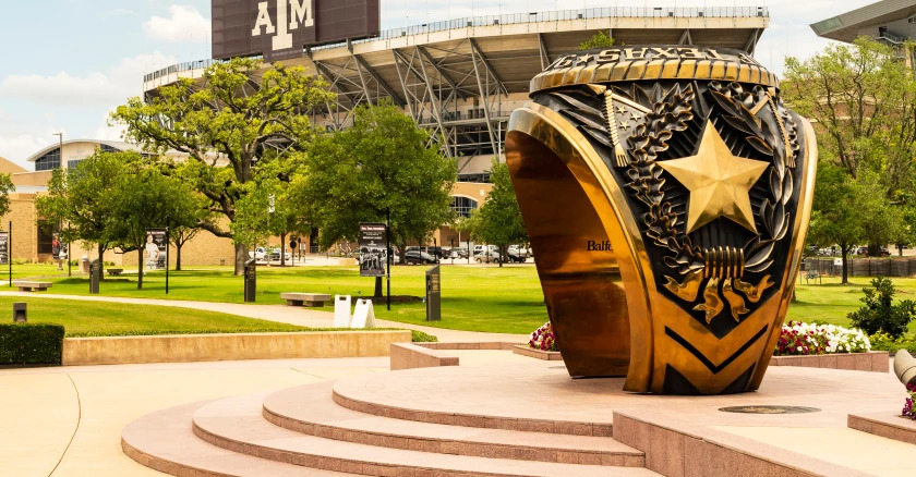 Image of Aggie Ring and Kyle Field on Texas A&M campus